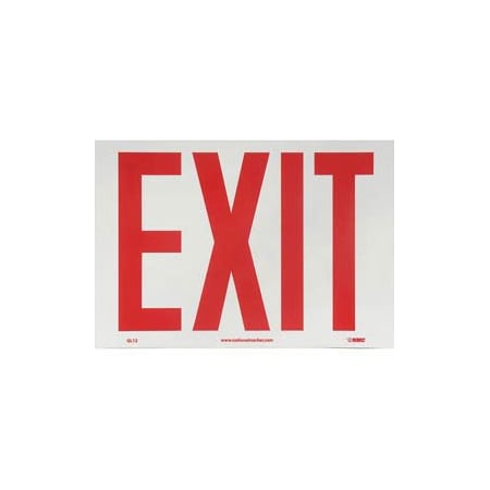 National Marker Co Exit Sign, Polyester, 10 in W, 8 in H, Red GL12P